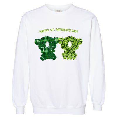 Happy St Patrick's Day Irish Kilt Shamrock Pattern Garment-Dyed Sweatshirt