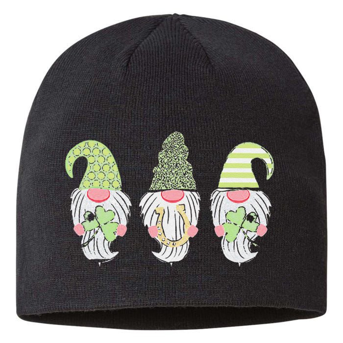 Happy St Patrick's Dayhree Gnomes Shamrock Gift Sustainable Beanie