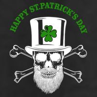 Happy St Patrick's Day Skull Holiday 7 Panel Mesh Trucker Snapback Hat