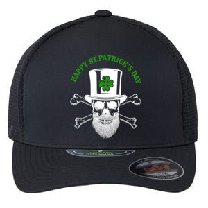 Happy St Patrick's Day Skull Holiday Flexfit Unipanel Trucker Cap