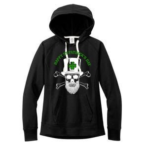 Happy St Patrick's Day Skull Holiday Women's Fleece Hoodie