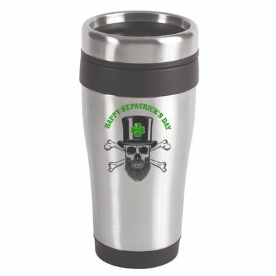 Happy St Patrick's Day Skull Holiday 16oz Travel Tumbler