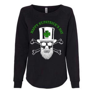 Happy St Patrick's Day Skull Holiday Womens California Wash Sweatshirt