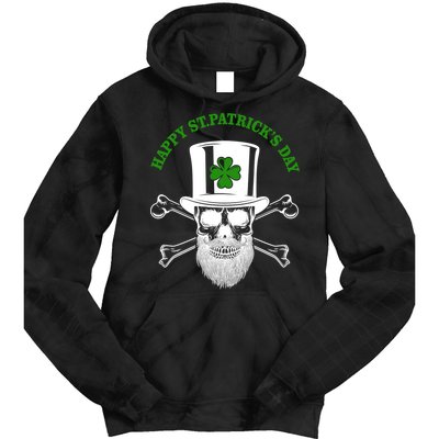 Happy St Patrick's Day Skull Holiday Tie Dye Hoodie