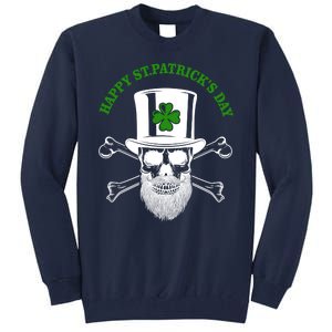 Happy St Patrick's Day Skull Holiday Tall Sweatshirt