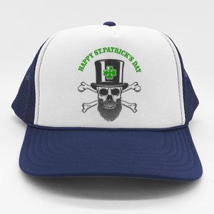 Happy St Patrick's Day Skull Holiday Trucker Hat