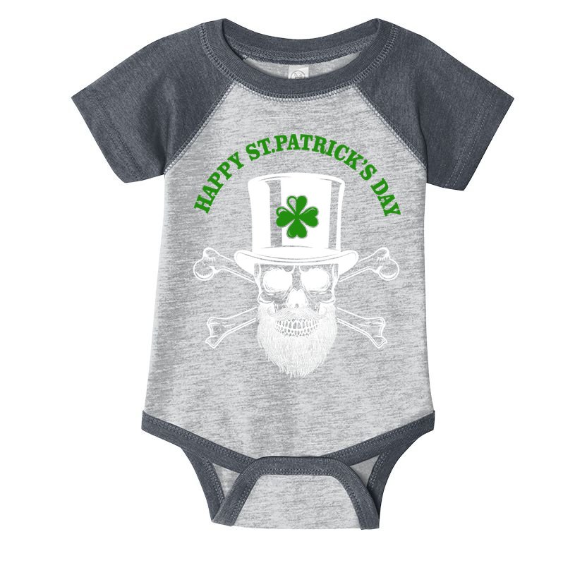 Happy St Patrick's Day Skull Holiday Infant Baby Jersey Bodysuit