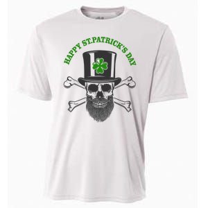 Happy St Patrick's Day Skull Holiday Cooling Performance Crew T-Shirt