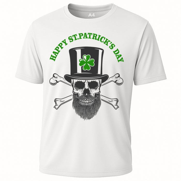 Happy St Patrick's Day Skull Holiday Cooling Performance Crew T-Shirt