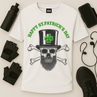 Happy St Patrick's Day Skull Holiday Cooling Performance Crew T-Shirt