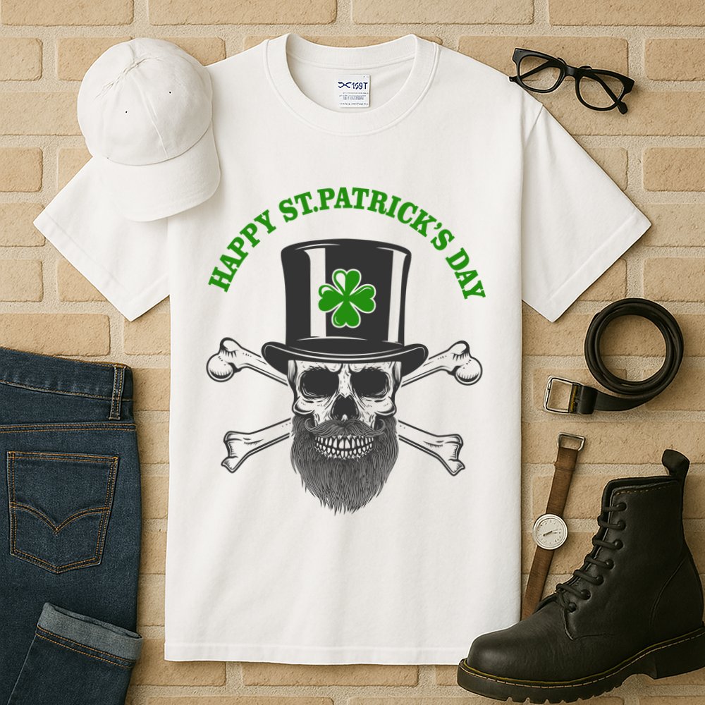 Happy St Patrick's Day Skull Holiday Tall T-Shirt