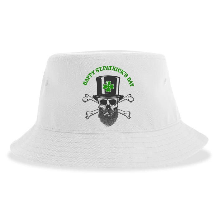 Happy St Patrick's Day Skull Holiday Sustainable Bucket Hat