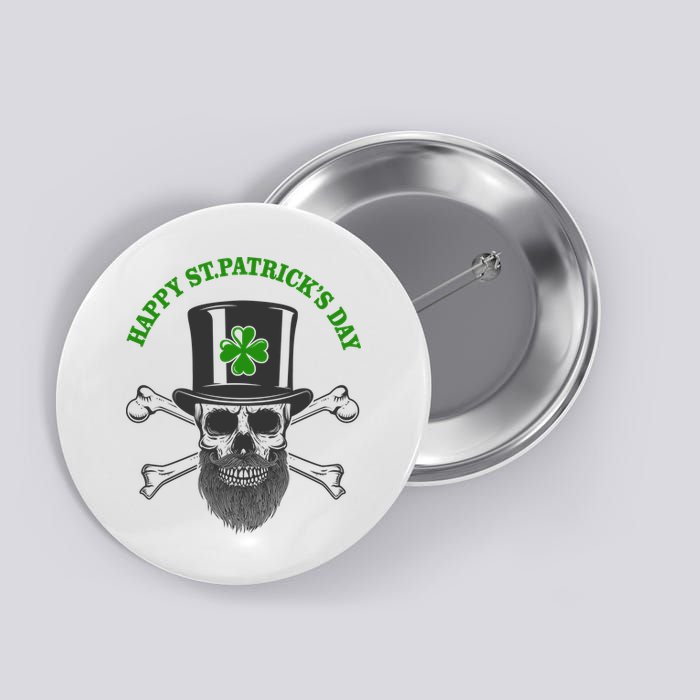 Happy St Patrick's Day Skull Holiday Button