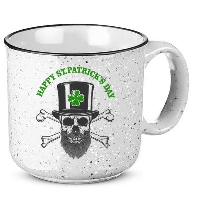Happy St Patrick's Day Skull Holiday 15oz Campfire Ceramic Mug