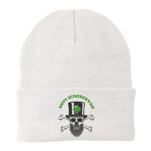 Happy St Patrick's Day Skull Holiday Knit Cap Winter Beanie