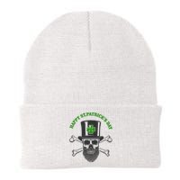 Happy St Patrick's Day Skull Holiday Knit Cap Winter Beanie