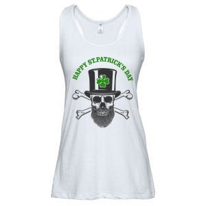 Happy St Patrick's Day Skull Holiday Ladies Essential Flowy Tank