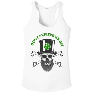 Happy St Patrick's Day Skull Holiday Ladies PosiCharge Competitor Racerback Tank