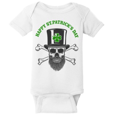 Happy St Patrick's Day Skull Holiday Baby Bodysuit