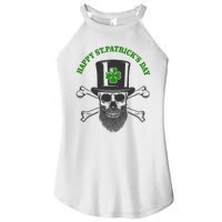 Happy St Patrick's Day Skull Holiday Women's Perfect Tri Rocker Tank