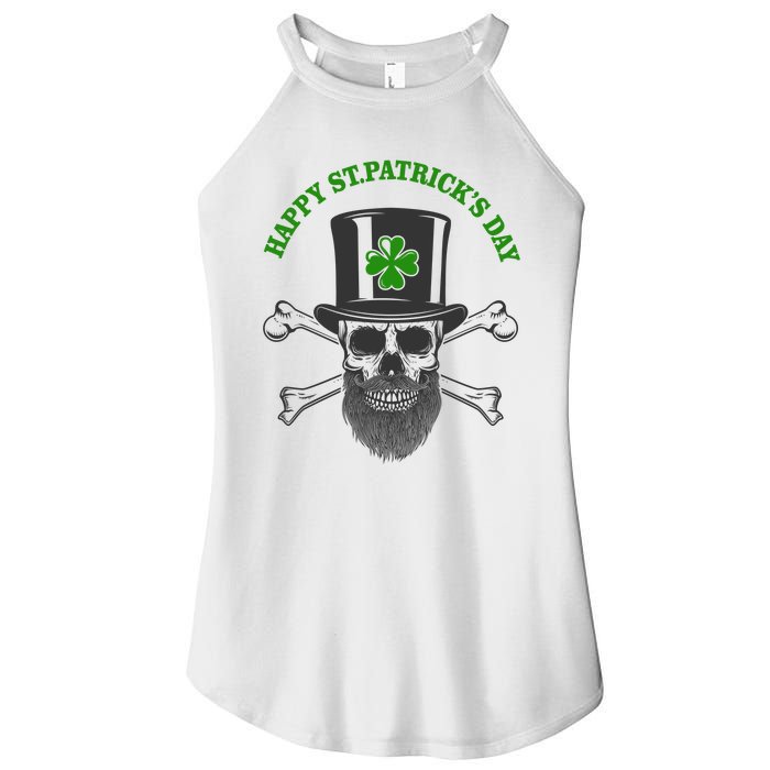 Happy St Patrick's Day Skull Holiday Women's Perfect Tri Rocker Tank