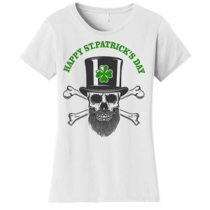 Happy St Patrick's Day Skull Holiday Women's T-Shirt