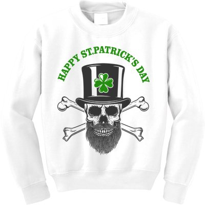 Happy St Patrick's Day Skull Holiday Kids Sweatshirt