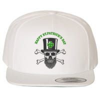 Happy St Patrick's Day Skull Holiday Wool Snapback Cap