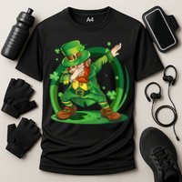 Happy St Patricks Day Dabbing Leprechaun Performance Shirt