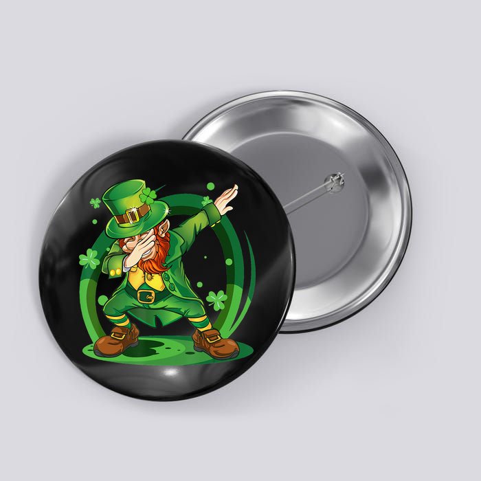 Happy St Patricks Day Dabbing Leprechaun Button