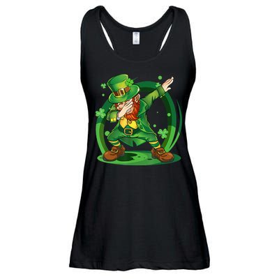 Happy St Patricks Day Dabbing Leprechaun Ladies Essential Flowy Tank