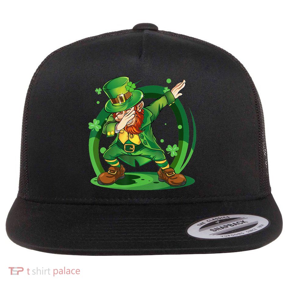 Happy St Patricks Day Dabbing Leprechaun Flatbill Hat