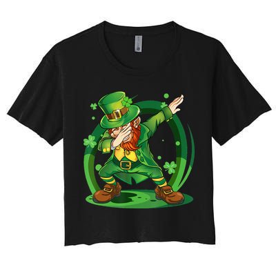Happy St Patricks Day Dabbing Leprechaun Crop Top