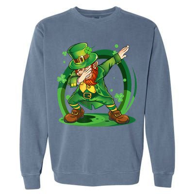 Happy St Patricks Day Dabbing Leprechaun Garment-Dyed Sweatshirt