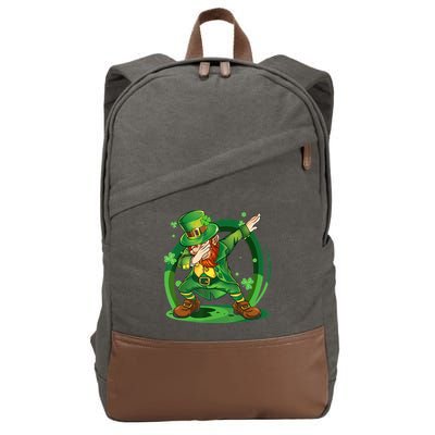 Happy St Patricks Day Dabbing Leprechaun Cotton Canvas Backpack