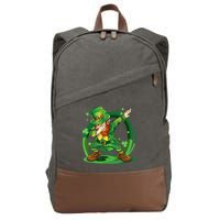 Happy St Patricks Day Dabbing Leprechaun Cotton Canvas Backpack