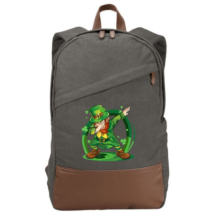 Happy St Patricks Day Dabbing Leprechaun Cotton Canvas Backpack
