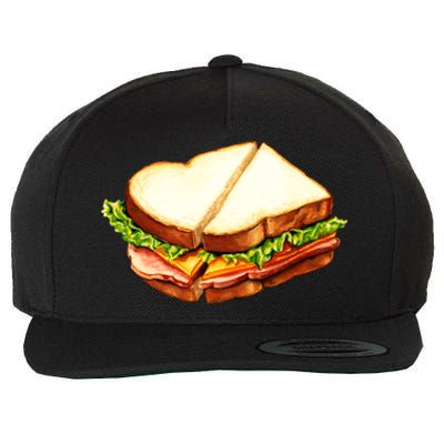 Ham Sandwich Pattern Wool Snapback Cap