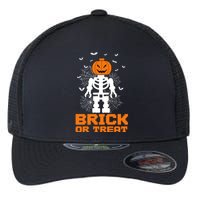 Halloween Skeleton Pumpkin Master Builder Block Building Gifts Flexfit Unipanel Trucker Cap