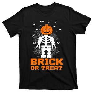 Halloween Skeleton Pumpkin Master Builder Block Building Gifts T-Shirt