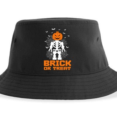 Halloween Skeleton Pumpkin Master Builder Block Building Gifts Sustainable Bucket Hat