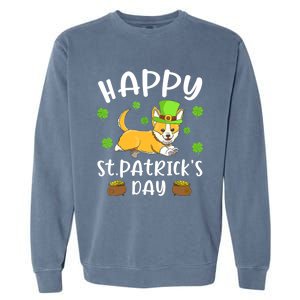 Happy St Patrick's Day Funy Saint Patricks Corgi Dog Gifts Garment-Dyed Sweatshirt