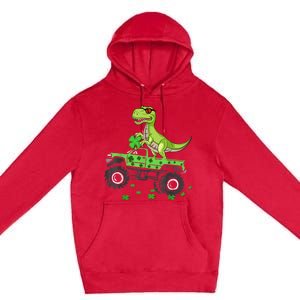 Happy St Patrick's Day boys  Toddler dinosaur Monster turck trex Premium Pullover Hoodie