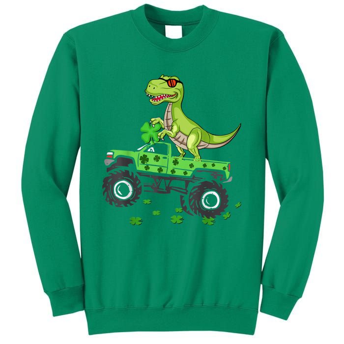 Happy St Patrick's Day boys  Toddler dinosaur Monster turck trex Sweatshirt