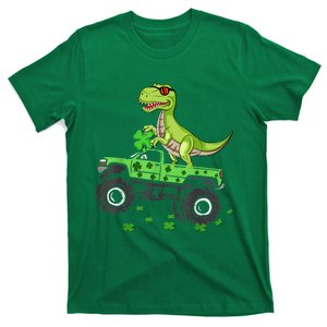 Happy St Patrick's Day boys  Toddler dinosaur Monster turck trex T-Shirt