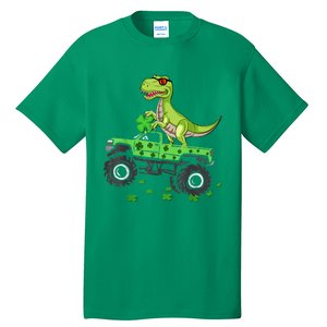 Happy St Patrick's Day boys  Toddler dinosaur Monster turck trex Tall T-Shirt