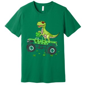 Happy St Patrick's Day boys  Toddler dinosaur Monster turck trex Premium T-Shirt