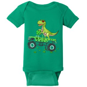 Happy St Patrick's Day boys  Toddler dinosaur Monster turck trex Baby Bodysuit