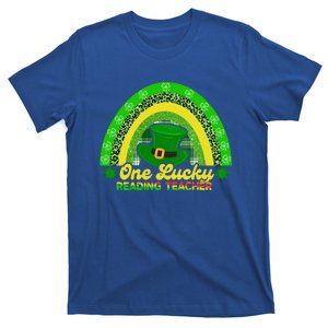 Happy St Patricks Day Cute One Lucky Reading Teacher Rainbow Meaningful Gift T-Shirt