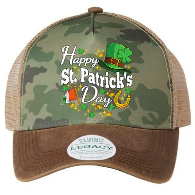 Happy St. Patricks Day Shamrock Irish Saint Patricks Day Legacy Tie Dye Trucker Hat